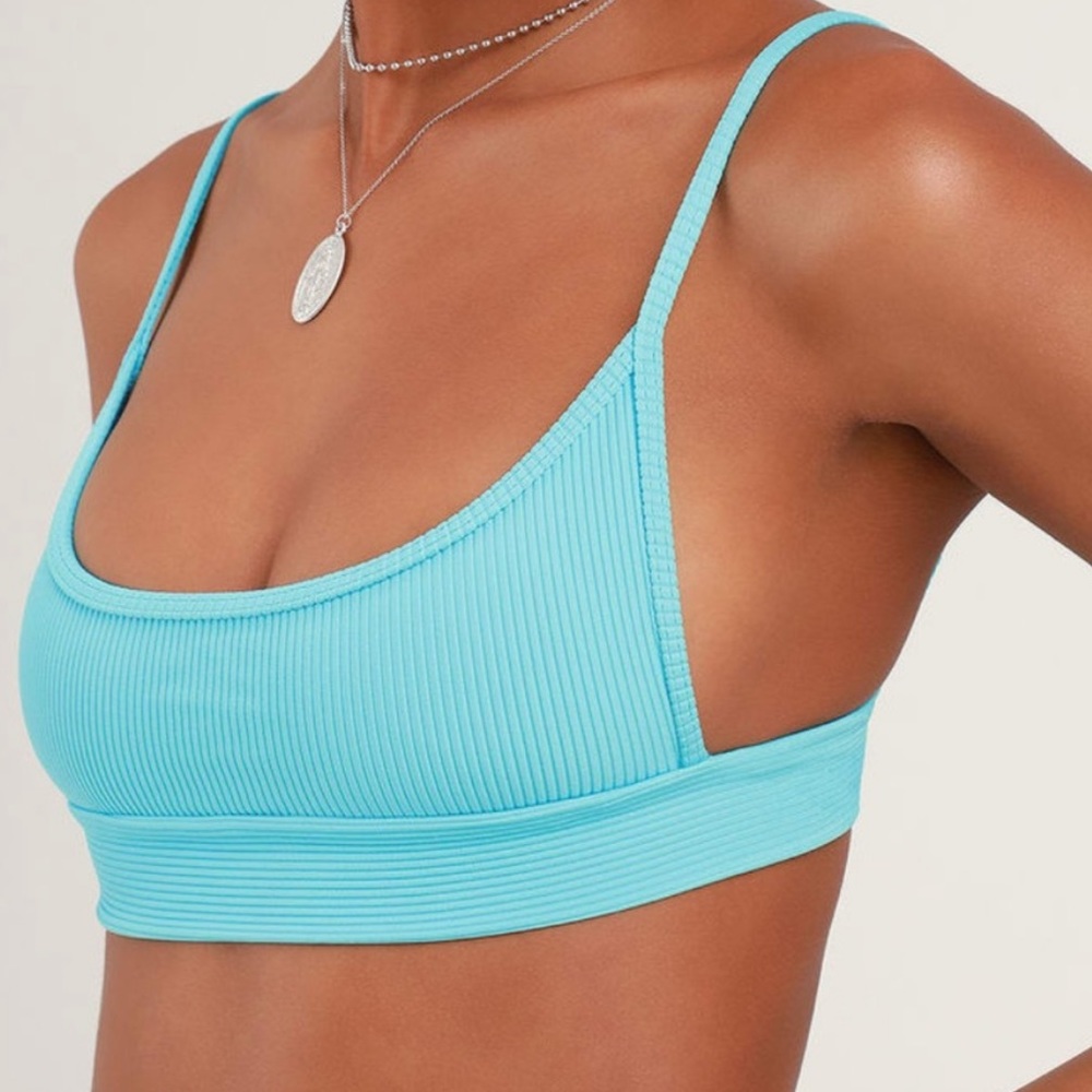 NWT Frankies Bikinis Gavin Ribbed Top - Oasis - Sz Large